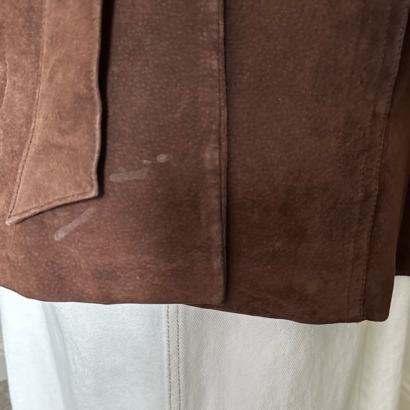 John Carlisle Belted Vintage 70s style Coat 100% Leather Suede Sherpa M Y2K - Picture 7 of 14